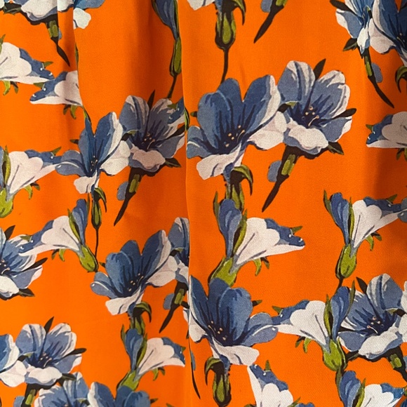 Parker Orange Floral Print Silk Mini Dress size XL - Picture 3 of 5